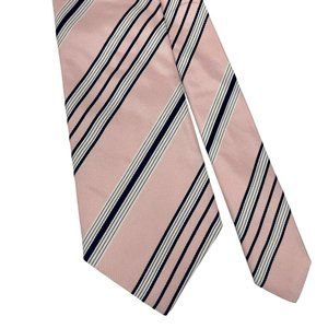Ermenegildo Zegna Mens Tie Light Pink/Peach Stripe Silk Italy 4 1/8" x 57.5" guc